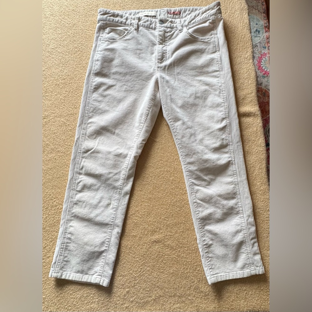 Anthropologie PILCRO White Ribbed Corduroy Pants